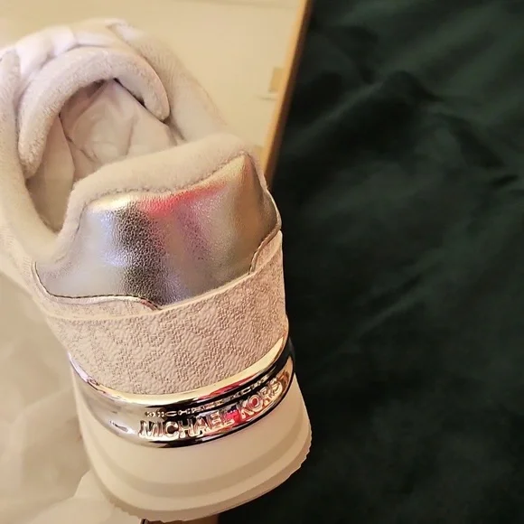 Michael Kors White and Silver Sneakers - Picture 3 of 4
